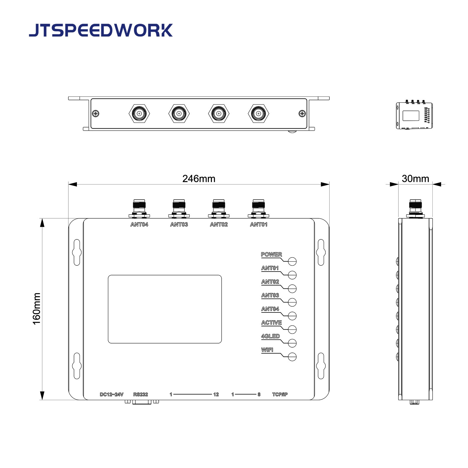 Lettore RFID fisso UHF JT-928 a 2/4 porte, conforme a ISO18000-6C e TM200 | Supporta il chip Impinj E710