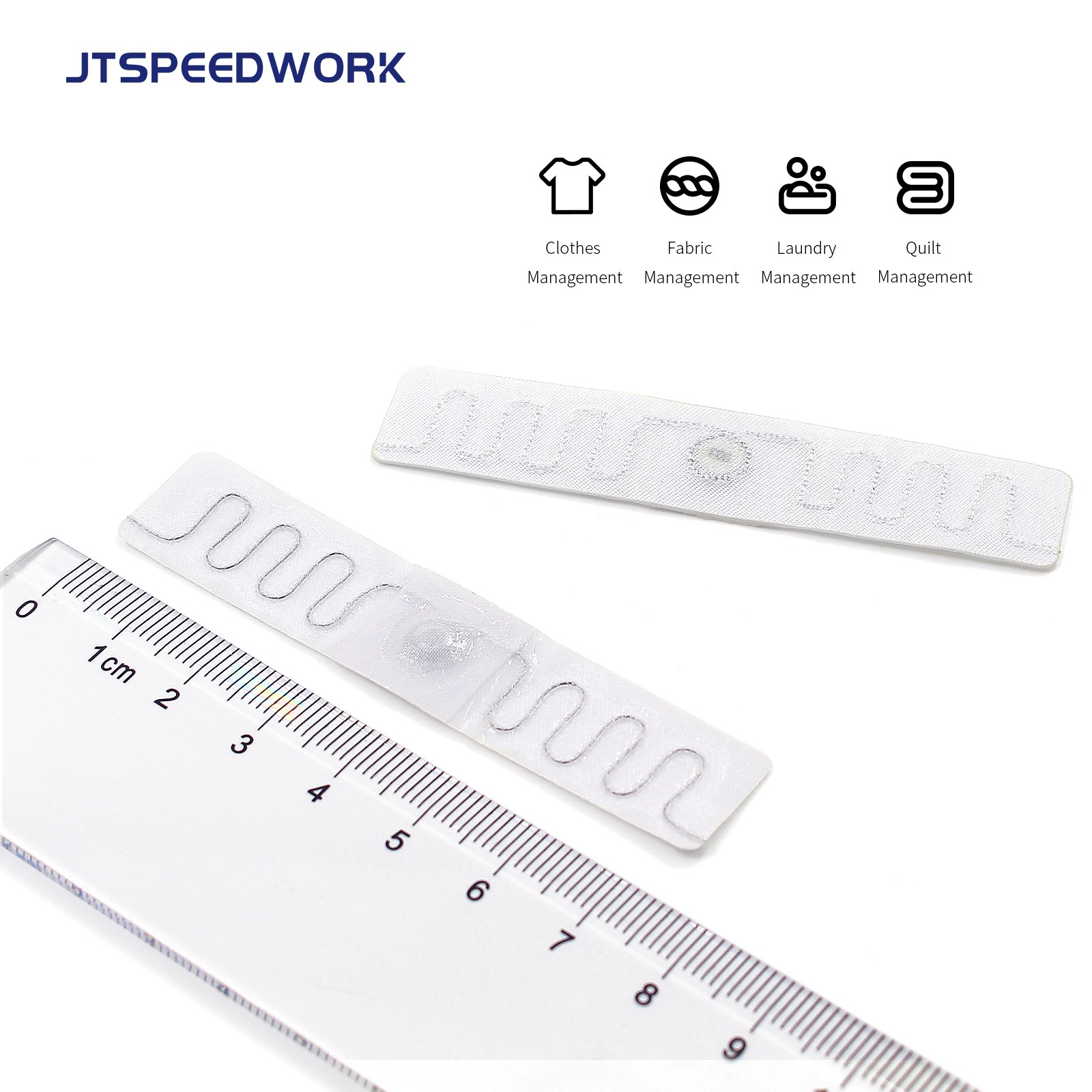 JT-F7515 Tag RFID lavabile in tessuto UHF 902-928 MHz 75x15 mm