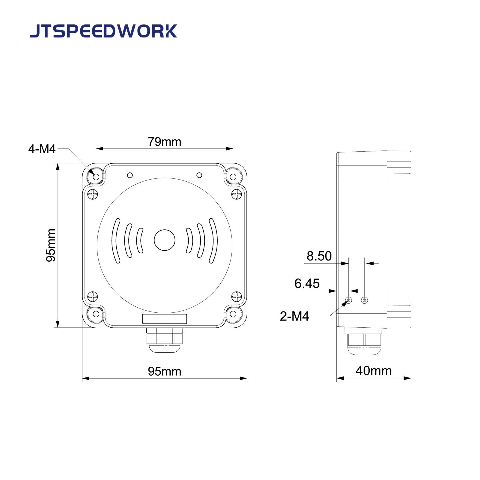 Lettore RFID industriale UHF JT-7100 da 0-3 m, 860-960 MHz