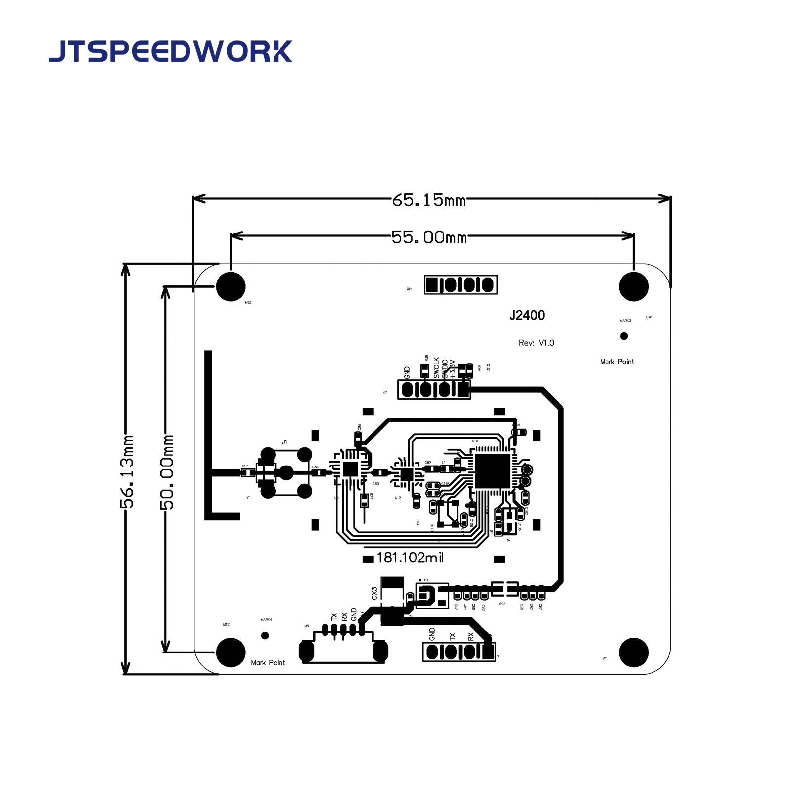 Modulo RFID attivo JT-2400 da 2,45 GHz