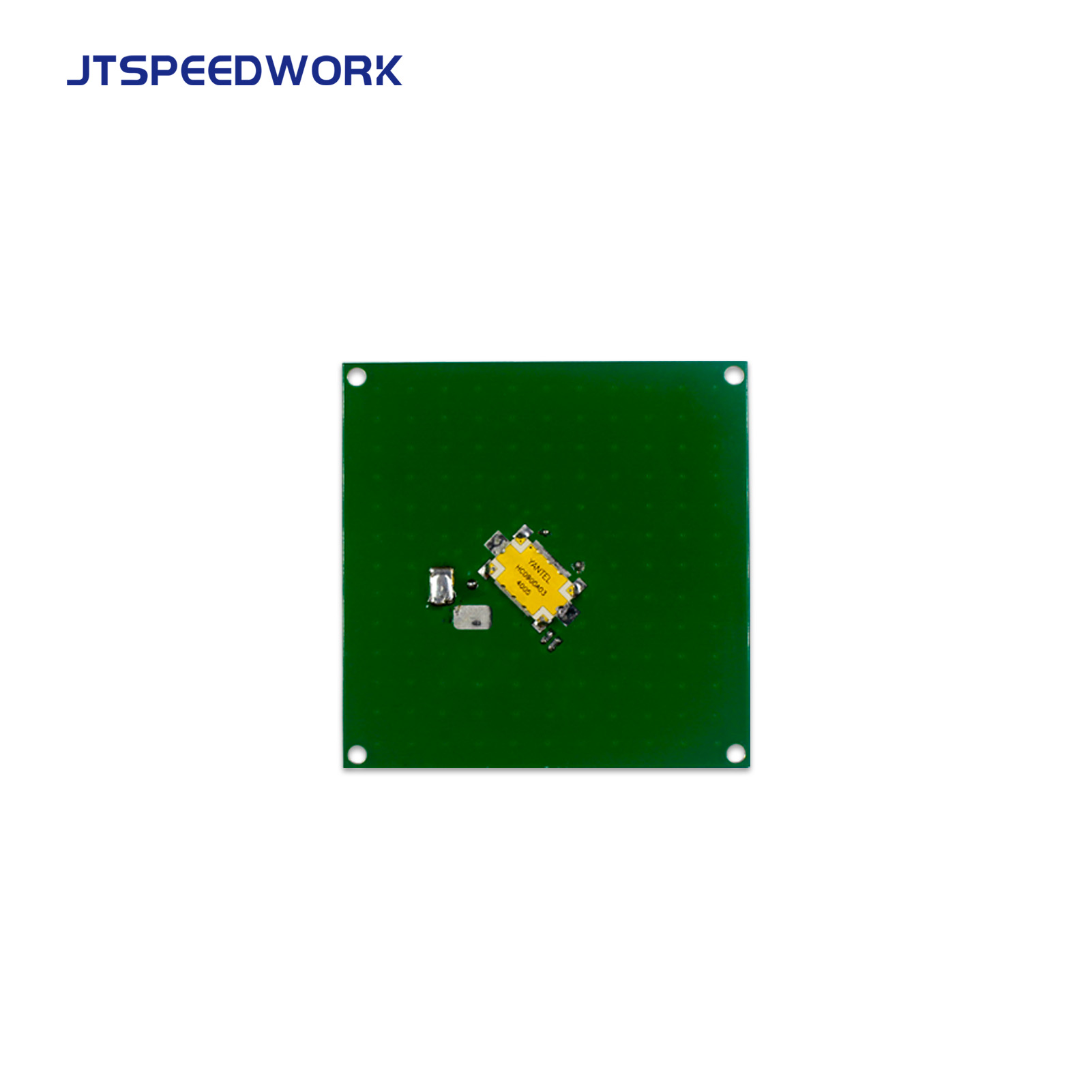 Antenna ceramica RFID UHF JT-T0060 da 4 dBi, polarizzazione circolare RHCP 860-960 MHz, connettore personalizzabile.