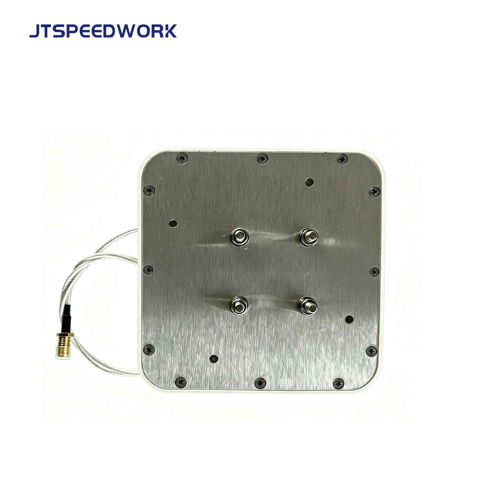 Antenna RFID UHF JT-T0130 da 5,5 dBi, 860-960 MHz, ampiezza del fascio di 70°, per la gestione delle risorse.